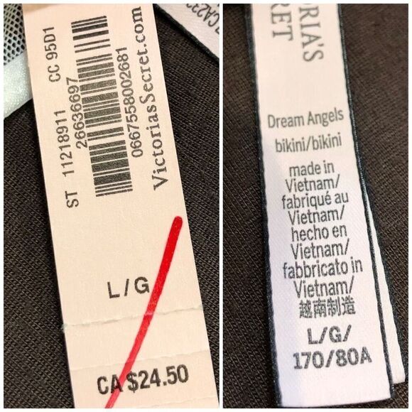 VICTORIA’S SECRET - NWT - L Sz L Dream Angels Sheer Eyelet-Trimmed String Bikini - Picture 6 of 14